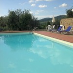 Schwimmbad mit Blick auf die Landschaft Chianti